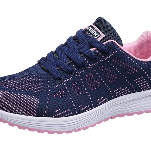 Navy and Pink Women's Athletic Running Shoes. - Picture 10 of 15